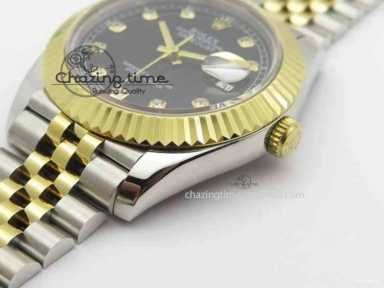 YG Best Edition Diam Maker On DateJust Black Bracelet A2813 BP SS 41mm II Dial Jubilee 0423